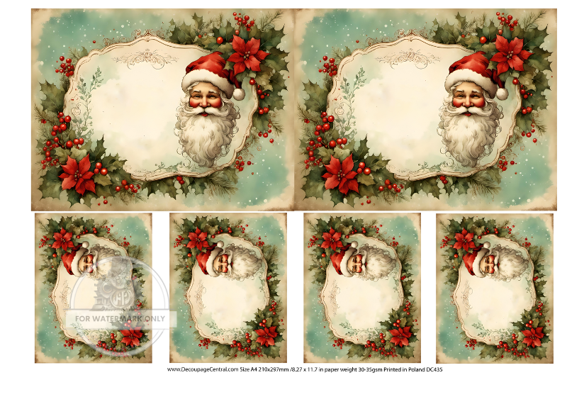Santa Labels | A4 Rice Paper – Piglet's Closet