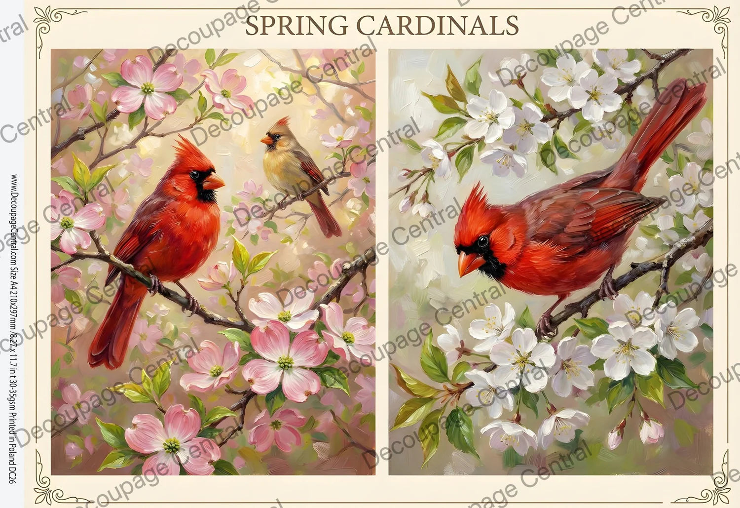 Cardinal Rice Spring Cardinal Duo #926 | A4 Rice Paper – Piglet's Closet