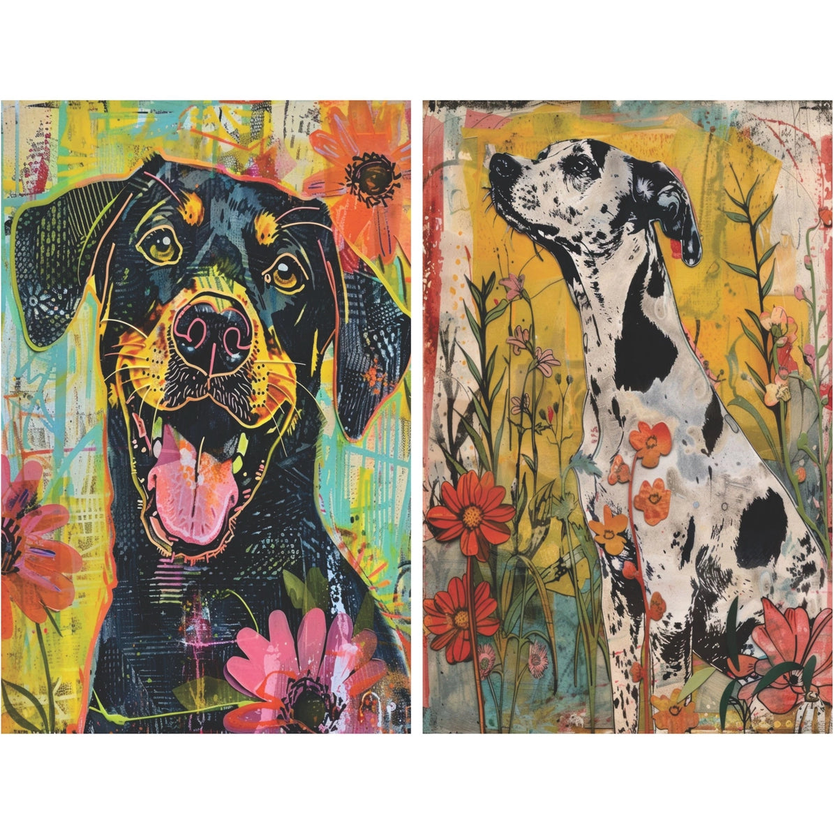 Abstract Dogs #1 | A4 Mulberry Rice Paper – Piglet's Closet