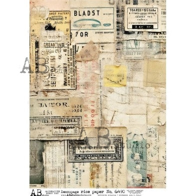 Grungy Numbers #6490 | A4 Rice Paper – Piglet's Closet