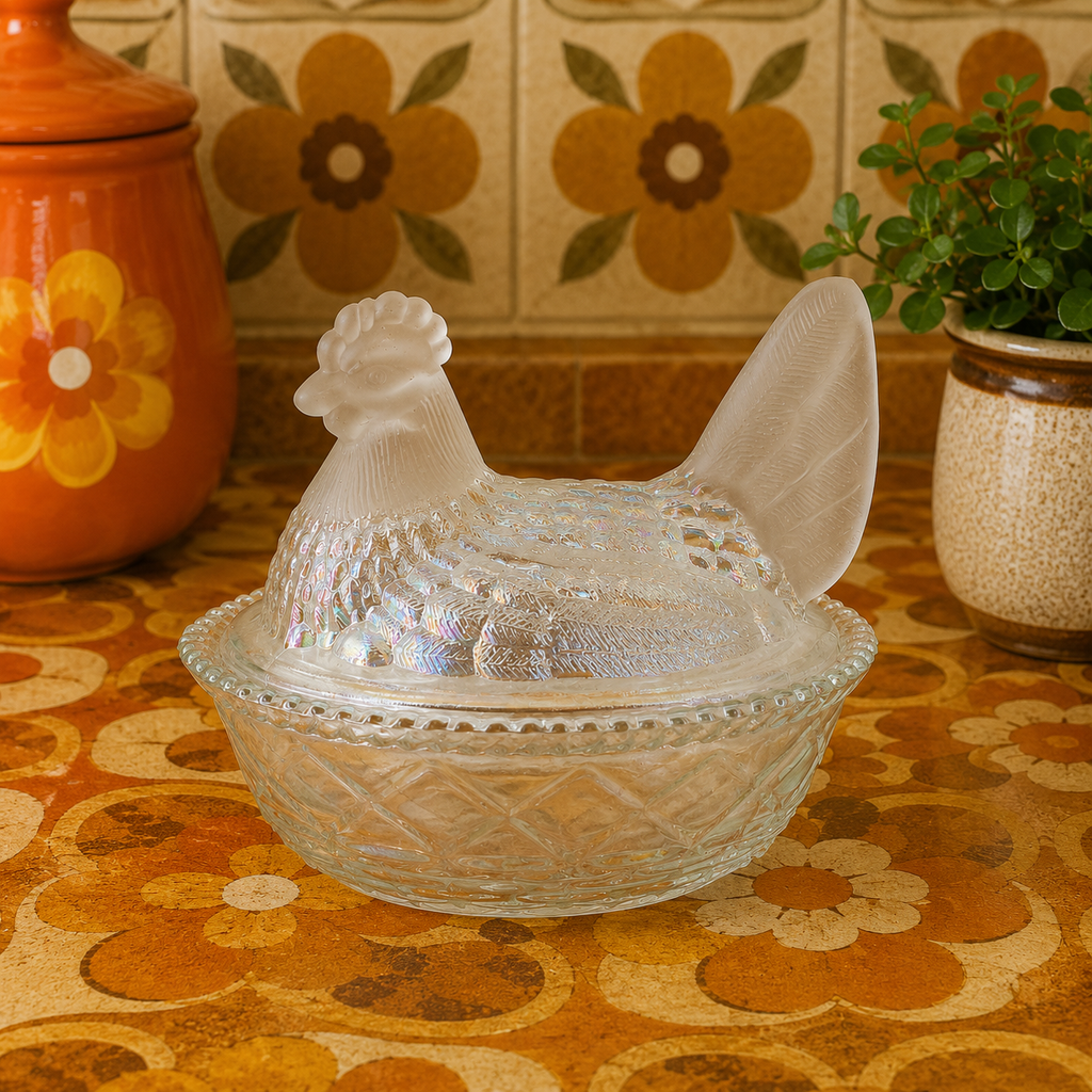 Carnival & Satin Glass Hen on Nest | Limited Edition – Piglet's Closet