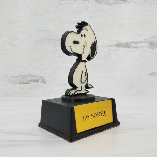 ヴィンテージ SNOOPY トロフィー AVIVA 箱付 Vintage Aviva Peanuts Snoopy Trophy Figurine - I'm Sorry